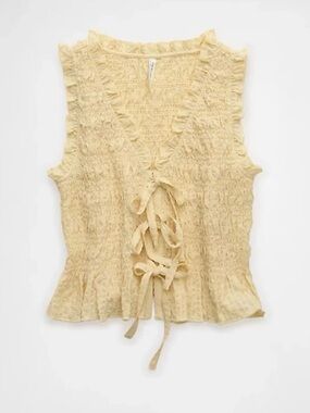 American Eagle Small Women’s Ruffled Tie-Front Top